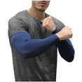 thumbnail image 3 of Yteetum Mens Sun Protection Cooling Arm Sleeves with Thumb Holes Outdoors Sports Workouts Sunscreen Ice Silk Plus Size Arm Protection UV Thumb Arm Sleeves Summer Deal, 3 of 4