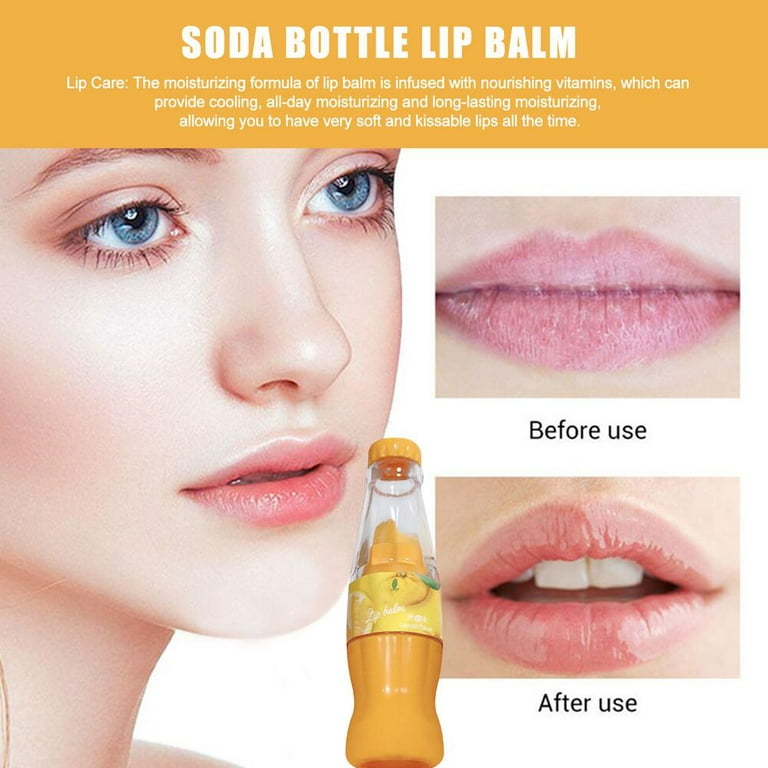 Gloss Lip Moisturizing|Soda Ladies Lip Flavored Women Gift for Lip Lipstick|Perfect Flavoring Balm Essence-Fruit Gloss for Bottle Famure Girls Base and