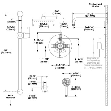 Belanger KIT-DEL130CCP Rain Pressure Balanced Round Shower System, Polished Chrome