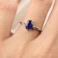 thumbnail image 4 of Lab Sapphire ring ,oval cut 6 prongs promise ring,sterling silver,blue gemstone,September birthstone, 4 of 4