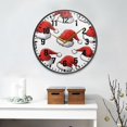 thumbnail image 2 of Yayeee Wall Clock Battery Operated 11.9" Silent Quartz Non-Ticking for Living Room Decor, Red Santa Hats Pattern, 2 of 8