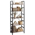 thumbnail image 3 of 5 Tier Bookshelf, Free Standing Wooden Bookcase with Open Storage Shelves with Metal Frame, Sturdy Shelf Organization Display Rack for Living Room, Bedroom, Home Office, 62.2" Tall, 3 of 8