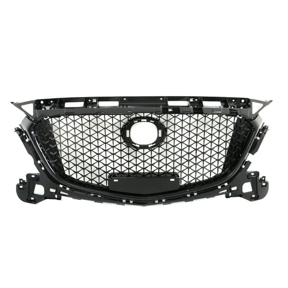 LABLT Front Upper Grille Honeycomb Trim Grill For Mazda 3 Axela 2017 18 19 ABS Black