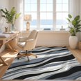 thumbnail image 3 of Design&I 6'x9' Washable Area Rug Long Hallway Composition Waves Rows Entryway Hallways Shower for Dining Room, Under Table, Office, Snag-Free, 3 of 7