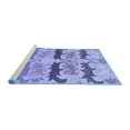 thumbnail image 2 of Ahgly Company Machine Washable Indoor Square Abstract Blue Modern Area Rugs, 7' Square, 2 of 4