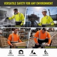 thumbnail image 6 of Pomerol Hi-Vis Long Sleeve Work Shirt, ANSI Class 3 Reflective, Yellow/Black, 3-Pack, Size M, 6 of 8