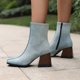 thumbnail image 4 of NECHOLOGY Botas Mujer Adulto Femenino Zapatos Botines mujer Botas de mujer de tela con punta cuadrada y tacón grueso Bloques de color Botas de tamaño mediano y grande Botines Botas (Blue, 7.5), 4 of 7