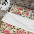 thumbnail image 4 of Designart 'Blossomng Roses Watercolor Pattern' Floral Duvet Cover Set, 4 of 4