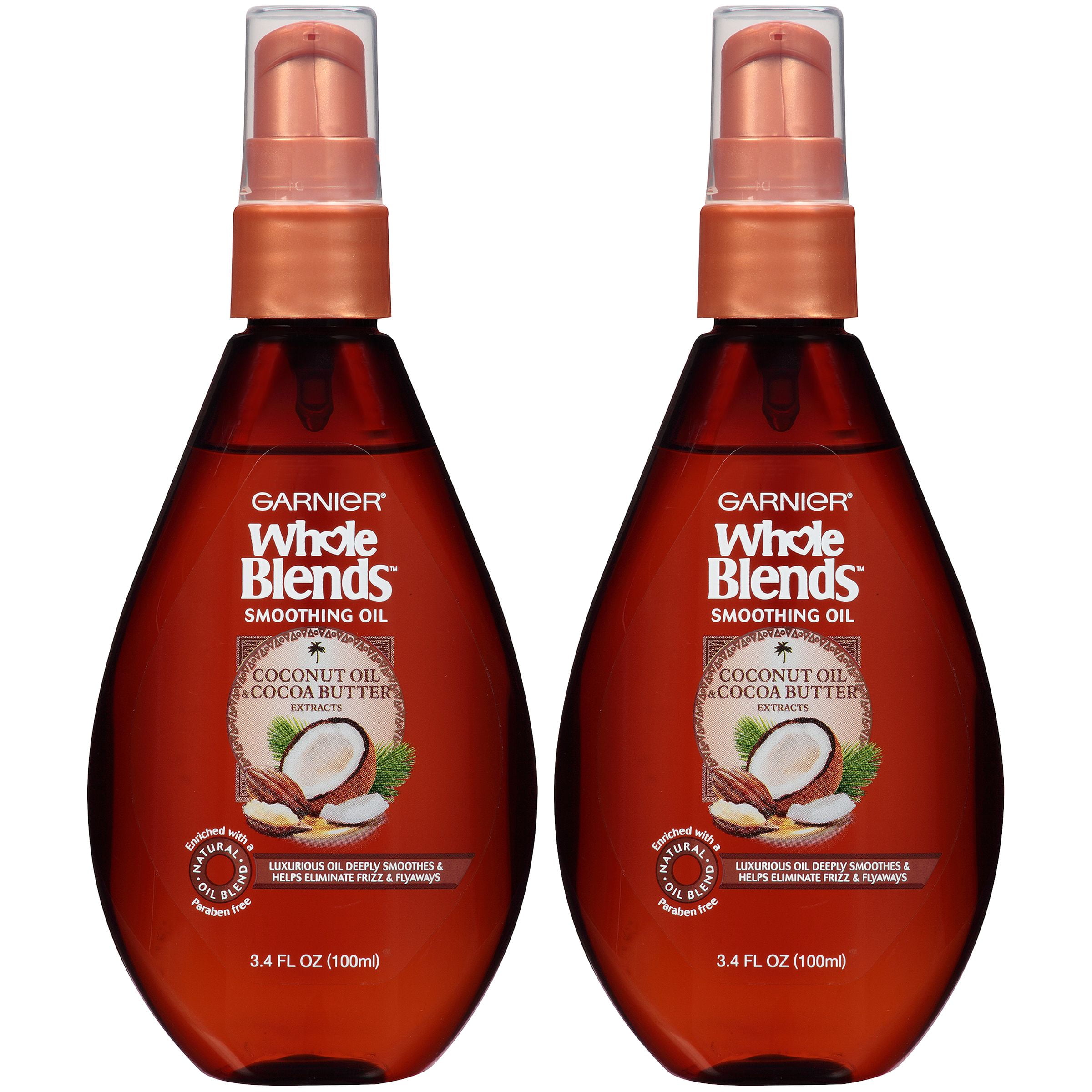 Garnier Whole Blends Smoothing Oil with Coconut Oil & Cocoa Butter Extracts, 2 count