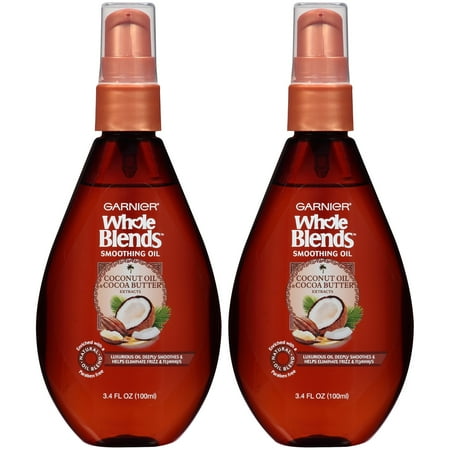 Garnier Whole Blends Smoothing Oil with Coconut Oil & Cocoa Butter Extracts 2 count