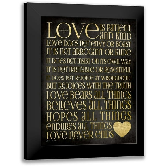 Marrott, Stephanie 12x14 Black Modern Framed Museum Art Print Titled - Love Is Patient