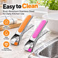 thumbnail image 7 of ABPETE Multi-Function Bowl Clip, 2025 New Heat-Resistant Stainless Steel Bowl Pan Gripper, Anti-Scald Bowl Holder for Kitchen (Pink+Orange), 7 of 7
