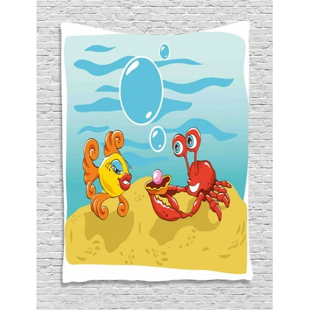 Engagement Party Decorations Tapestry Under The Sea Cartoon Fish