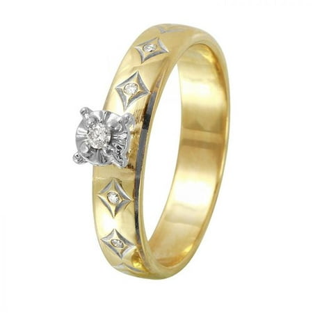 Ladies 0.05 Carat Diamond 14K Yellow Gold Ring
