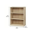 thumbnail image 4 of 3-Shelf Bookcase With Adjustable Shelves - 35 Lbs Capacity Per Shelf, Closed Back Design, Light Wood Grain Finish, Compact For Small Spaces, 4 of 5