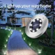 thumbnail image 4 of 1/2 uds/4 uds/8 Uds luces solares para exteriores decoración de jardín enterrado 8/20LED lámpara luz Solar disco de energía luz subterránea patio césped proyector, 4 of 5