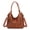 Brown, variant on Large Faux Leather Tote Bag for Women, Crossbody Purse, Black