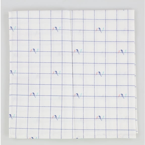 bar III Mens Birds Pocket Square, White, One Size