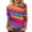 V, variant on Women's Rainbow Print 3/4 Sleeve T Shirts Colorful Striped Graphic Tops Casual Crew Neck Tees for Street Style