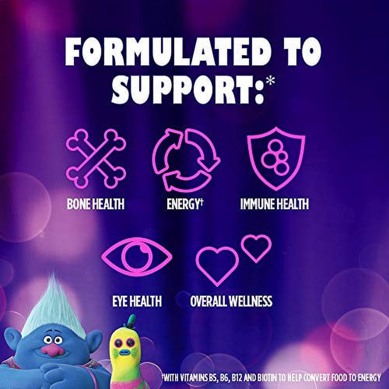 One A Day Kids Trolls Multivitamin Gummy, Kids Vitamins with 