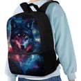 thumbnail image 4 of Uorisanigo School Galaxy Wolf Backpack for Kids 5-12 Year Lightweight Travel Backpacks Casual Daypack Nursery Preschool Elementary Schoolbags(17 Inch), 4 of 6