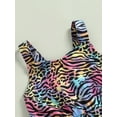 thumbnail image 5 of Coduop Kid Baby Girl Bodysuit Rompers,Sleeveless Off Shoulder Leopard Bell-Bottoms Jumpsuit, 5 of 8