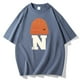 thumbnail image 2 of Camiseta Casual de Manga Corta de la Blusa de Cuello Redondo, Mangas de Mano para Hombres, 2 of 3