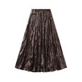 thumbnail image 3 of LWavelet Crinkled Shiny Maxi Skirt Women Stylish Fall Party Trendy Flowy Versatile Bottoms Coffee One Size, 3 of 3