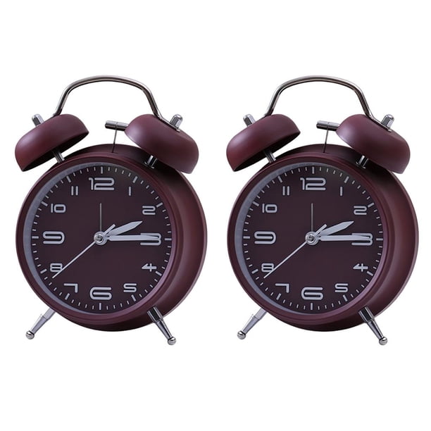 Reloj Despertador Mecánico De Campana Doble Retro 2pcs Para Dormitorio-vino Macarena Temporizador mecánico de alarma