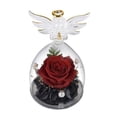 thumbnail image 1 of Artificial flowers in the glass cover of angel sculpture，holiday gifts for female friends, 1 of 5