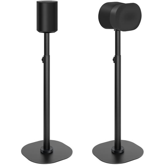 Haturi Speaker Stands Pair for Sonos ERA 100 & 300 Adjustable 22”–42” Floor Stands with Cable Management Heavy Duty Metal Construction Non Slip Base for Living Room Bedroom Office