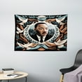 thumbnail image 2 of Ambesonne Martin Luther King Jr Day Tapestry Wall Hanging, Portrait, 60"x40", Blue Grey and Pale Caramel, 2 of 3