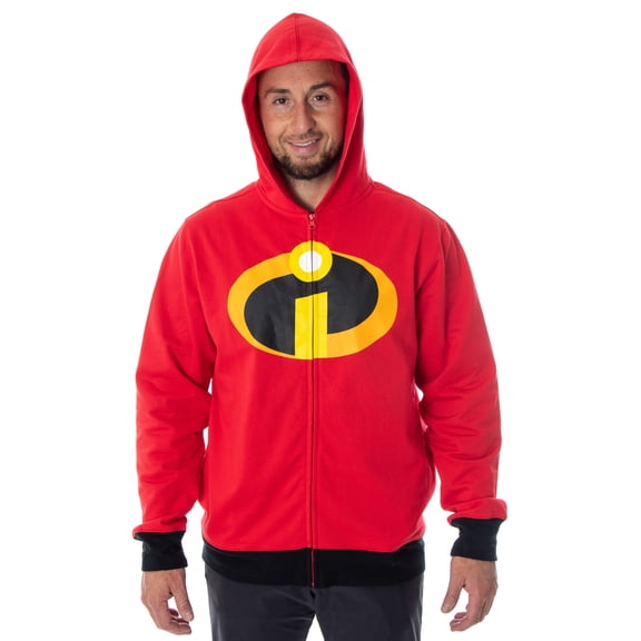 Disney The Incredibles Logo Adult Costume Zip Up Hoodie (Large)