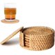 thumbnail image 1 of Bambú - Juego de 6 - 10 cm de diámetro - Con caja de almacenamiento - Duradero - Marrón claro, 1 of 5