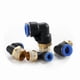 thumbnail image 2 of 3 piezas PL Serie Hilo masculino Piezas neumáticas de latón de plástico Piezas de codo igual de codo azul Elemento de conector rápido One Touch Push, 2 of 6