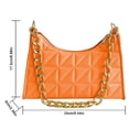 thumbnail image 3 of Bolso bandolera para mujer Bolso informal con textura de cadena acolchada para mujer (naranja), 3 of 7