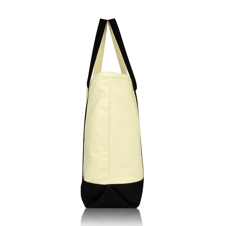 DALIX 22" Extra Large Cotton Canvas Tote, Black photo 6