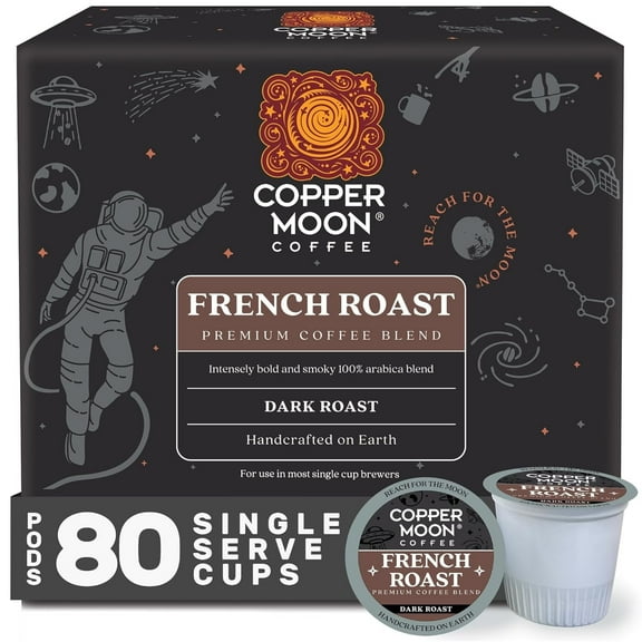 Copper Moon French Roast Premium Coffee, Single-Serve K-Cup Pods for Keurig K-Cup Brewers, 80 Ct
