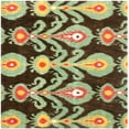 thumbnail image 2 of SAFAVIEH Ikat Abbot Southwestern Wool Area Rug, Charcoal/Blue, 6' x 6' Square, 2 of 6