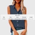 thumbnail image 4 of Horkkom Button Down Shirts for Women Summer Dressy Work Sleeveless Tops Casual Loose Solid Color Collared Tank Tops L, 4 of 8