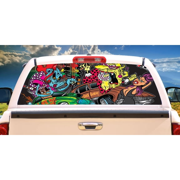 DRAG QUEENS Rear Window Graphic truck view thru vinyl decal back