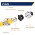 thumbnail image 3 of 33ft 1/2 inch CSST Flexible Yellow Propane Gas line, Corrugated Stainless Steel 304 Hose, with Total 4 Male Adapter Fittings, Natural Grill Pipe kit, 3 of 6