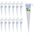 thumbnail image 2 of 12Set Cone Iridescent Paper Single Rose Packaging Gift Boxes Folding Floral Bouquet Paper Boxes with PVC Window and Ribbon for Wedding Valentines Day Birthday Gift Wrapping White, 2 of 9