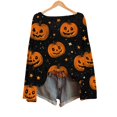 thumbnail image 4 of Bovemsi Womens Sweaters Halloween For Women Season Sweatshirt Graphic Print Long Sleeve Knit Pullover Tops Pumpkin Sweater, 4 of 4