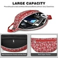 thumbnail image 4 of Fanny Pack Red Christmas HO Pattern Waist Pack Bag,Running Cross Bag,Waterproof Large Fanny Packs for Women Men for Travel Running Hiking Cycling, 4 of 6
