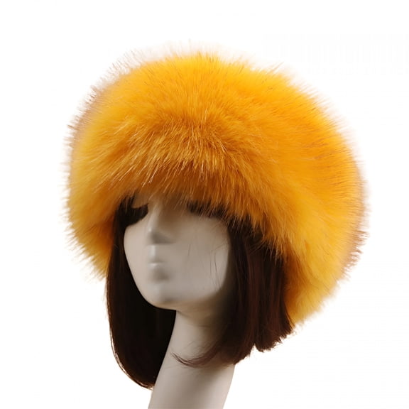 TELOLY Thick Fluffy Faux Fur Headband Hat Winter Earwarmer Ski Hats