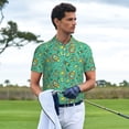 thumbnail image 5 of Balery Funny Animals in Jungle Printed Men’s Short Sleeve Polo Shirt, Midweight Men's Shirt,Golf Polo shirts -Large, 5 of 8