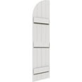 thumbnail image 2 of Ekena Millwork 21 1/2"W x 92"H, Rough Cedar (70" Low Side) Timberthane Faux Rustic Four Board Joined Board-n-Batten Faux Wood Shutters w/Quarter Round Arch Top, Rough Cedar (Per Pair), 2 of 9