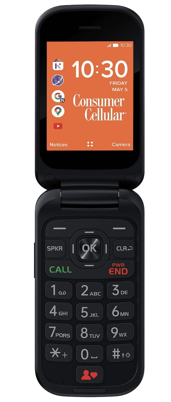 Consumer Cellular Iris, 8GB, Black - Flip Phone [GSM UNLOCKED]