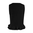 thumbnail image 5 of TrendOFT Womens Knit Vests Cropped Sleeveless Sweater Ruffle Hem Hollow Crochet Casual Summer Tops Black XL, 5 of 6